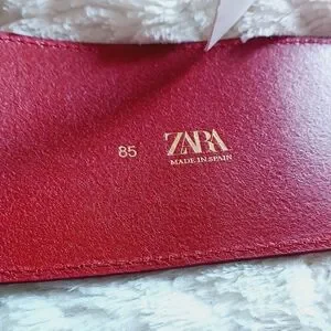 Zara | Accessories | Zara Leather Red Doublebuckle Sash Belt  display picture 1